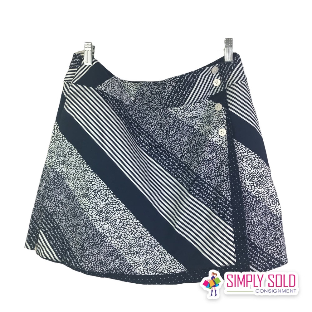 Lady Hagen Women's Lined Mini Skirt Golf Athletic Black White Geometric Sz 10‎